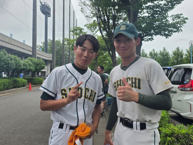 쇼치후카야 고교의 아스토 씨(왼쪽)와 이야나기 씨. /사진=김동윤 기자