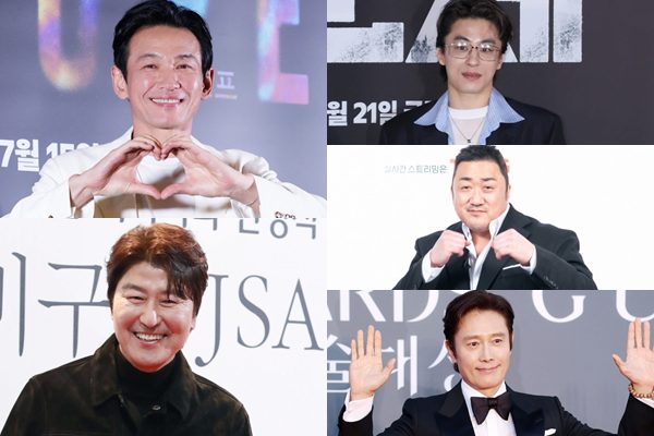(왼쪽 상단부터 시계방향) 배우 황정민, 구교환, 마동석,이병헌, 송강호 / 사진=스타뉴스 DB