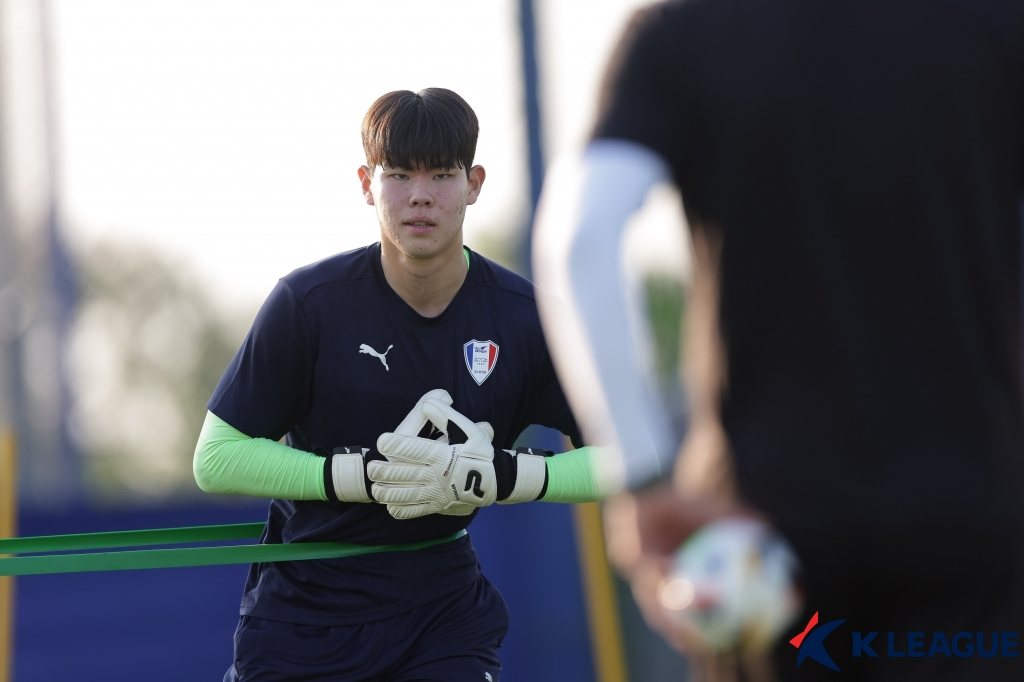 지난해 1월 수원 삼성 동계 훈련 중인 이경준. /사진=한국프로축구연맹 제공