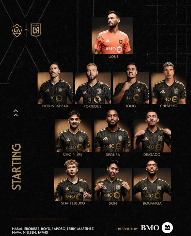 LAFC 선발 라인업. /사진=LAFC 공식 SNS 갈무리