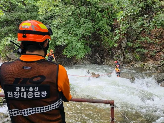 18일 춘천 사북면 지암리 고립 사고 현장/사진 제공=강원도소방본부
