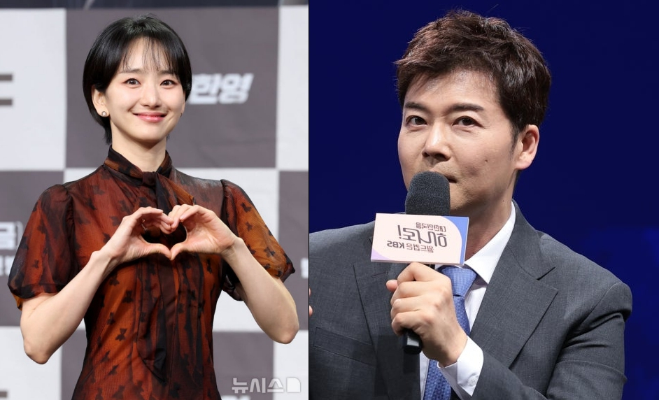 예능인 전현무(사진 오른쪽)가 배우 원진아를 향한 호감을 드러낸 데 이어 두 사람이 직접 연락을 주고 받은 사실이 공개돼 관심이 쏠렸다./사진=뉴시스, 뉴스1