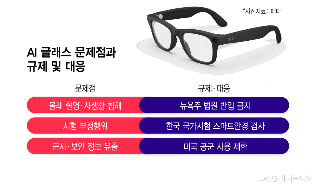 AI 글래스 문제점과 규제 및 대응/그래픽=이지혜