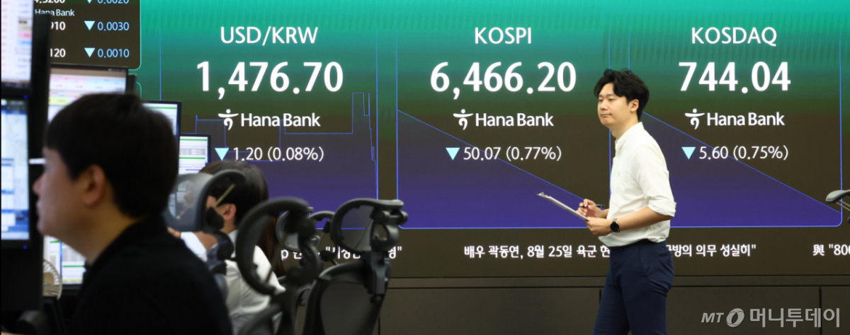 코스피가 전 거래일 대비 37.61포인트(0.58%) 오른 6553.88에 개장한 21일 서울 중구 하나은행 딜링룸 전광판에 코스피 등이 표시돼 있다. /사진=뉴시스