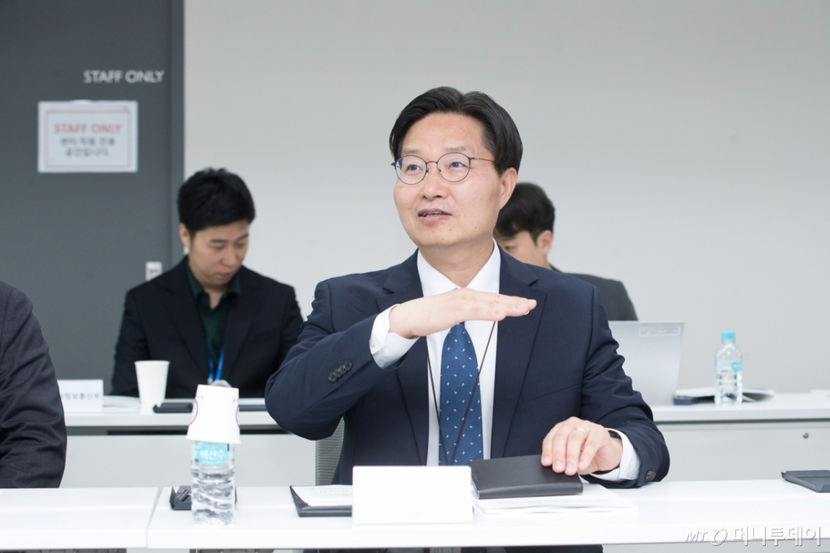 구혁채 과학기술정보통신부 제1차관이 5월 서울 종로구 HJ비즈니스센터에서 열린 과학 연구 지원 행정 AI 확산 간담회에서 발언을 하고 있다. /사진=과학기술정보통신부
