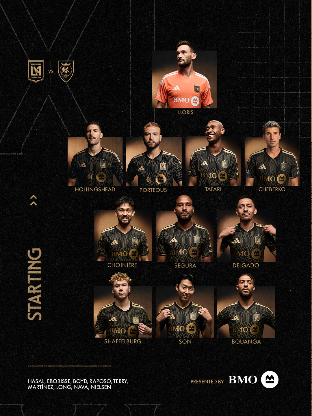 LAFC의 23일 레알 솔트레이크전 선발 라인업. /사진=LAFC SNS 캡처