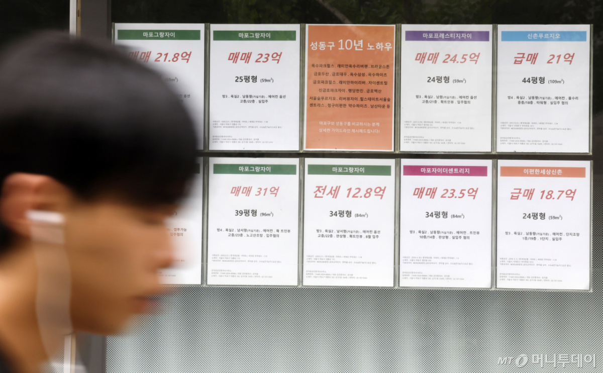 [서울=뉴시스] 김혜진 기자 = 23일 서울 시내 한 공인중개사무소에 아파트 매물 정보가 게시돼 있다. 2026.07.23. jini@newsis.com /사진=김혜진
