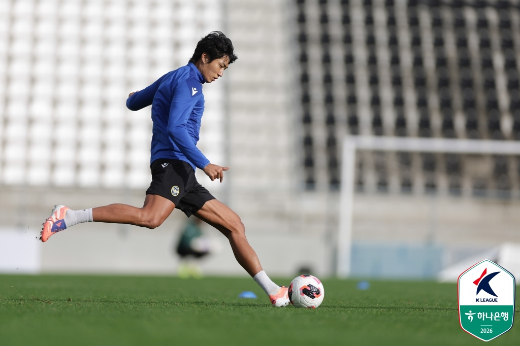 인천 유나이티드 동계훈련 당시 정태욱의 모습. /사진=한국프로축구연맹 제공
