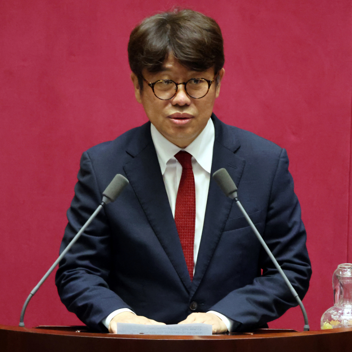 (서울=뉴스1) 황기선 기자 = 유의동 신임 국토교통위원장이 23일 서울 여의도 국회에서 열린 제437회국회(임시회) 제2차 본회의에서 당선 인사를 하고 있다. 2026.7.23/뉴스1 Copyright © 뉴스1. All rights reserved. 무단 전재 및 재배포, AI학습 이용 금지. /사진=(서울=뉴스1) 황기선 기자