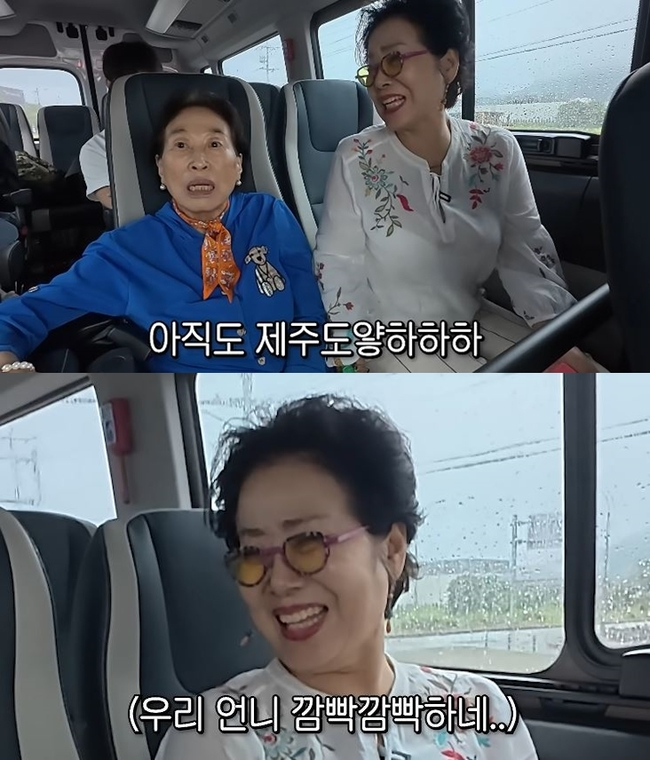 배우 전원주(86)가 치매 전 단계인 '경도인지장애' 진단을 받았다고 밝힌 가운데 제주도 여행 중 장소를 혼동하고 귀중품을 둔 곳을 잊은 모습을 보여 팬들의 걱정이 이어지고 있다./ 사진=유튜브 채널 '순풍 선우용여'