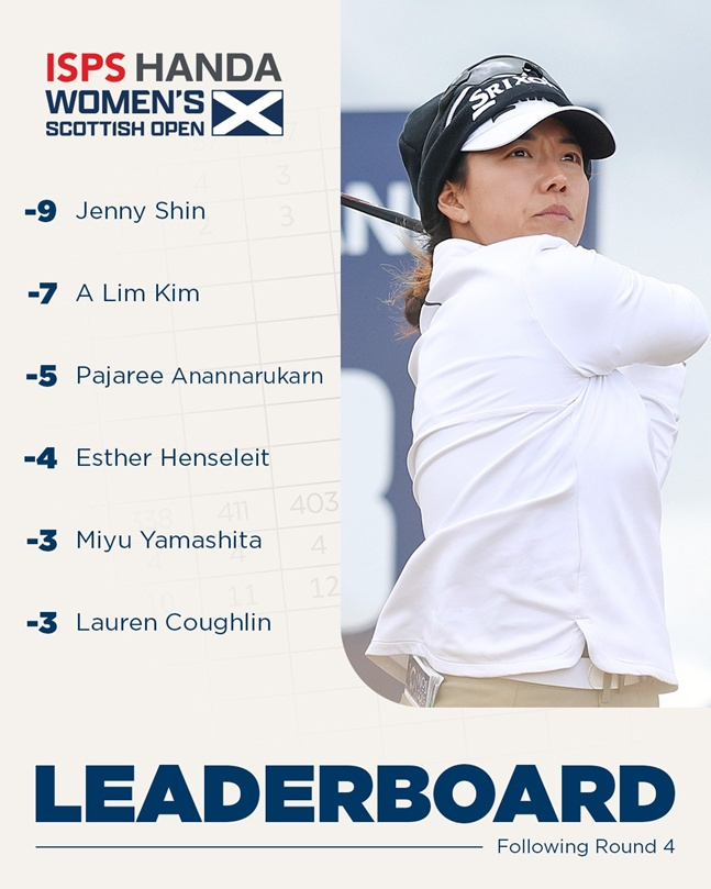 신지은이 26일 영국 스코틀랜드 노스 에어셔의 던도널드 링크스(파72)에서 열린 LPGA 투어 ISPS 한다 스코티시 여자 오픈에서 우승을 차지했다. /사진=LPGA 공식 SNS