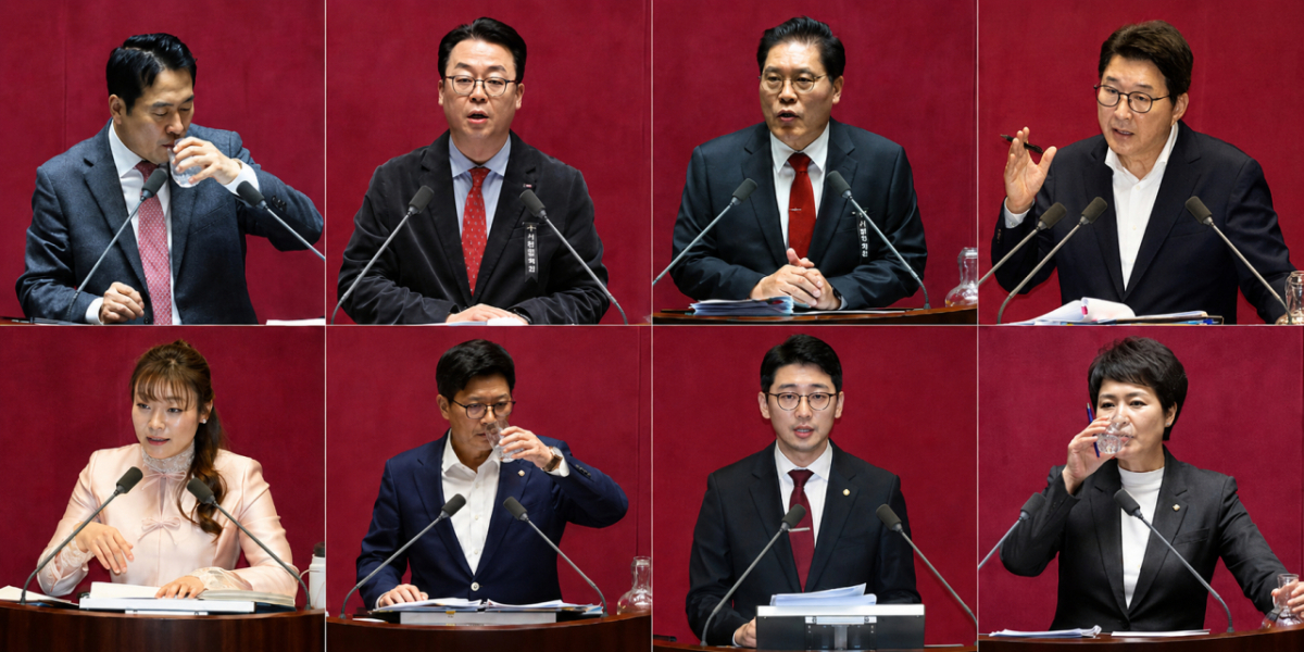 좌측 상단부터 국민의힘 소속 장동혁 대표, 곽규택·송석준·신동욱·김예지·김장겸·주진우·김은혜 의원. /사진=뉴스1, 뉴시스 