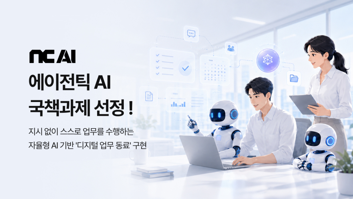 산업특화 AI 선도기업 NC AI가 과학기술정보통신부와 정보통신기획평가원(IITP)이 주관하는 '실세계 능동행동형 에이전틱 AI 기술개발 사업'의 주관연구개발기관으로 최종 선정됐다고 31일 밝혔다.
