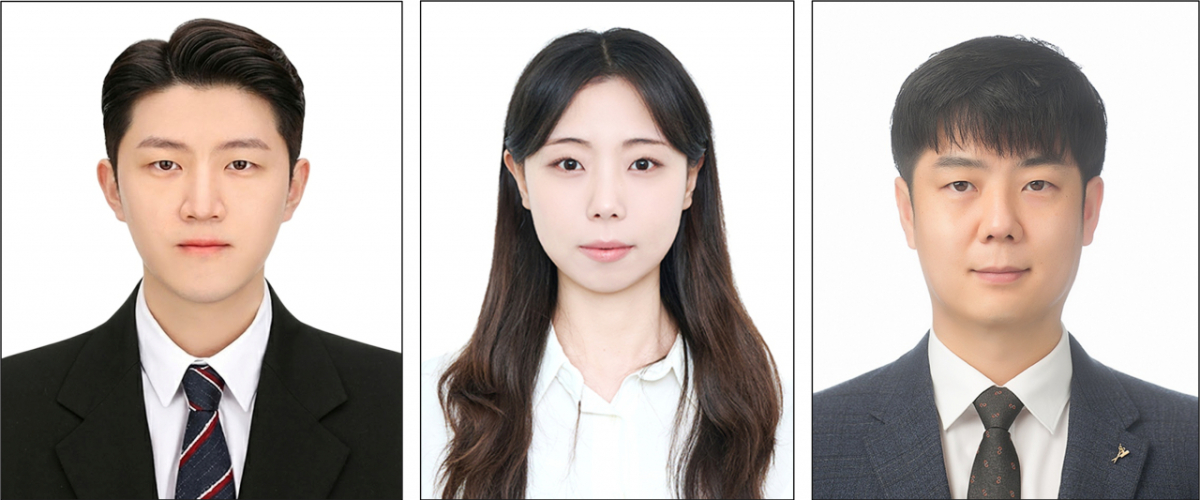 안유찬 계명대 화학공학과 교수, 정효진 석사연구원, 손준혁 석사연구원.(오른쪽부터)/사진제공=계명대
