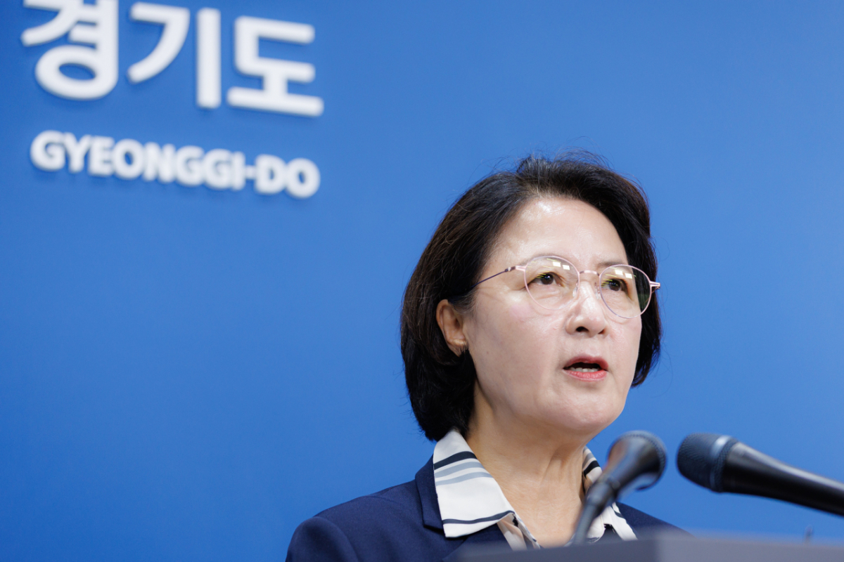 추미애 경기도지사 5일 브리핑을 통해 경기도 재정 비상 상황을 공식 선언했다./사진제공=경기도