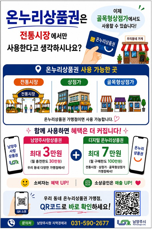 온누리상품권 가맹점 확대 홍보물. /사진제공=남양주시