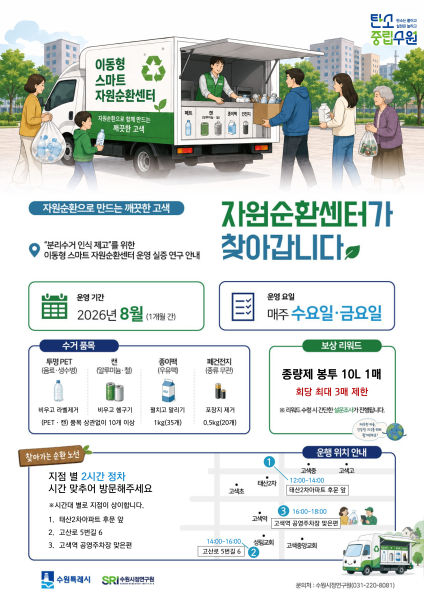'이동형 스마트 자원순환센터' 안내 포스터./사진제공=수원시