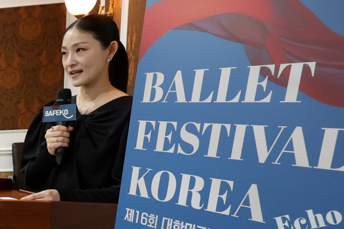김주원 신임 국립발레단장 겸 예술감독이 지난 4월 서울 예술의전당에서 제16회 대한민국발레축제 기자간담회에 참석한 모습. / 사진 = 뉴시스