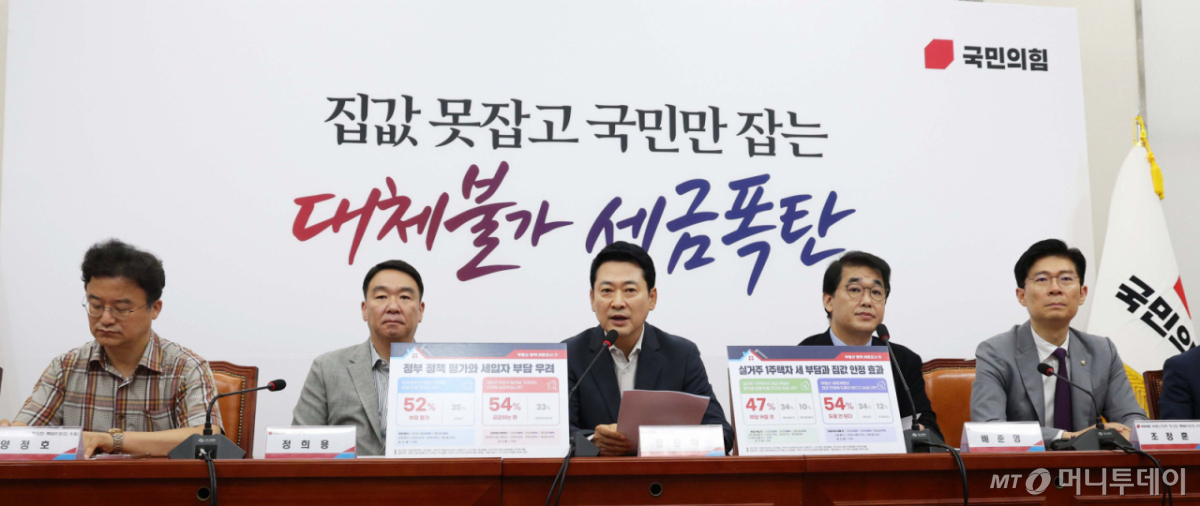 [서울=뉴시스] 고범준 기자 = 장동혁 국민의힘 대표가 7일 오전 서울 여의도 국회에서 열린 부동산정책 정상화 특별위원회 전체회의에서 발언하고 있다. 2026.08.07. bjko@newsis.com /사진=고범준