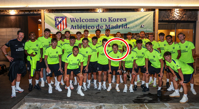 아틀레티코 마드리드 선수단에 저녁 식사를 대접한 이강인(빨간색 원). /사진=아틀레티코 마드리드 SNS