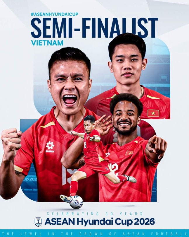 아세안(ASEAN) 챔피언십 현대컵 2026 4강에 오른 베트남 축구 대표팀. /사진=현대컵 홈페이지 캡처