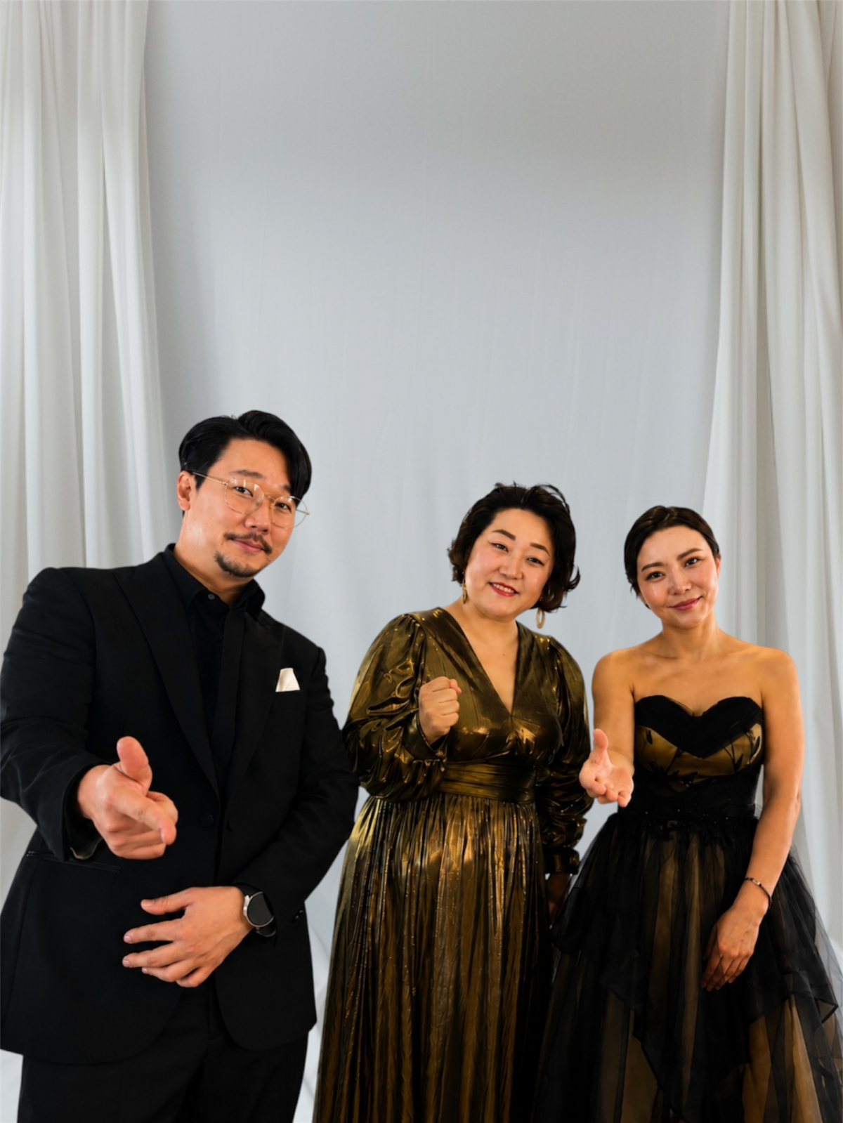 왼쪽부터 조찬욱 테너, 차혜원 메조소프라노, 장희영 가야금 및 앙상블 '닮음 &Co' 대표 /사진제공 = '닮음 &Co'