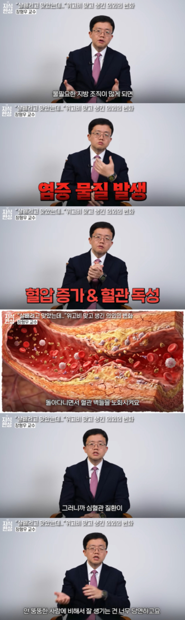 장형우 분당서울대병원 흉부외과 교수는 지난 8일 유튜브 채널 '지식한상'에 공개된 영상을 통해 비만 치료제에 대해 이야기했다. /사진=유튜브 채널 '지식한상'