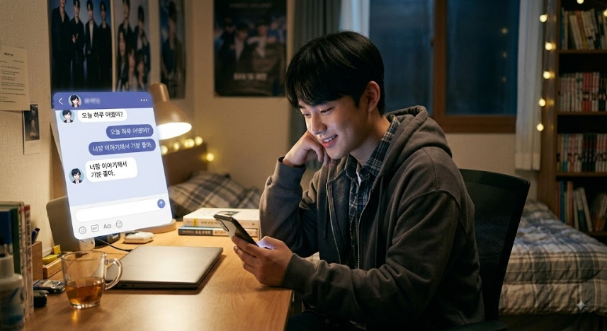 AI 챗봇과 대화하고 있는 청소년의 이미지./이미지=구글 제미나이로 형성