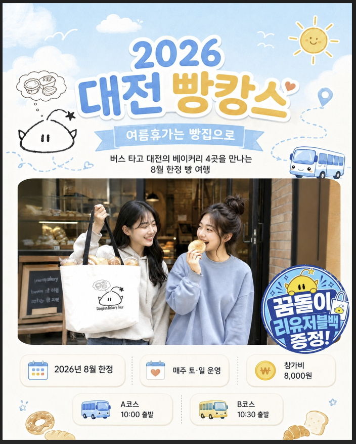 대전 빵시투어가 기존 순환형에서 대표 빵집을 찾아가는 2개 노선으로 전면 개편돼 운영된다./사진제공=대전시