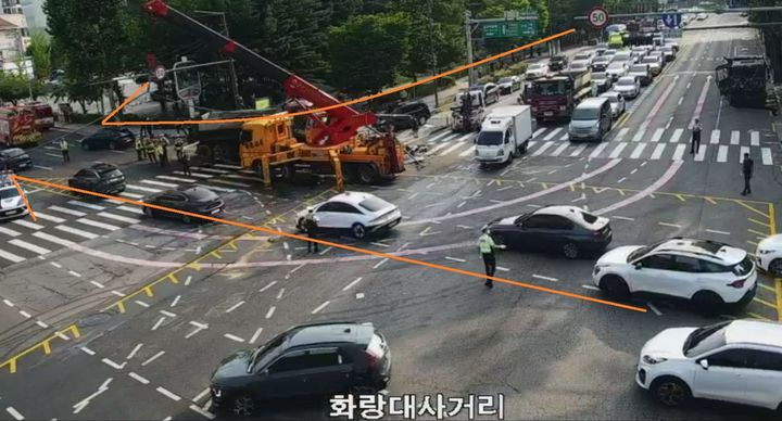 지난 6월29일 서울 노원구 공릉동 화랑대사거리에서 차량 3대가 추돌하는 교통사고가 발생해 2명이 병원으로 이송됐다./사진=서울시교통정보시스템(TOPIS) 캡처.