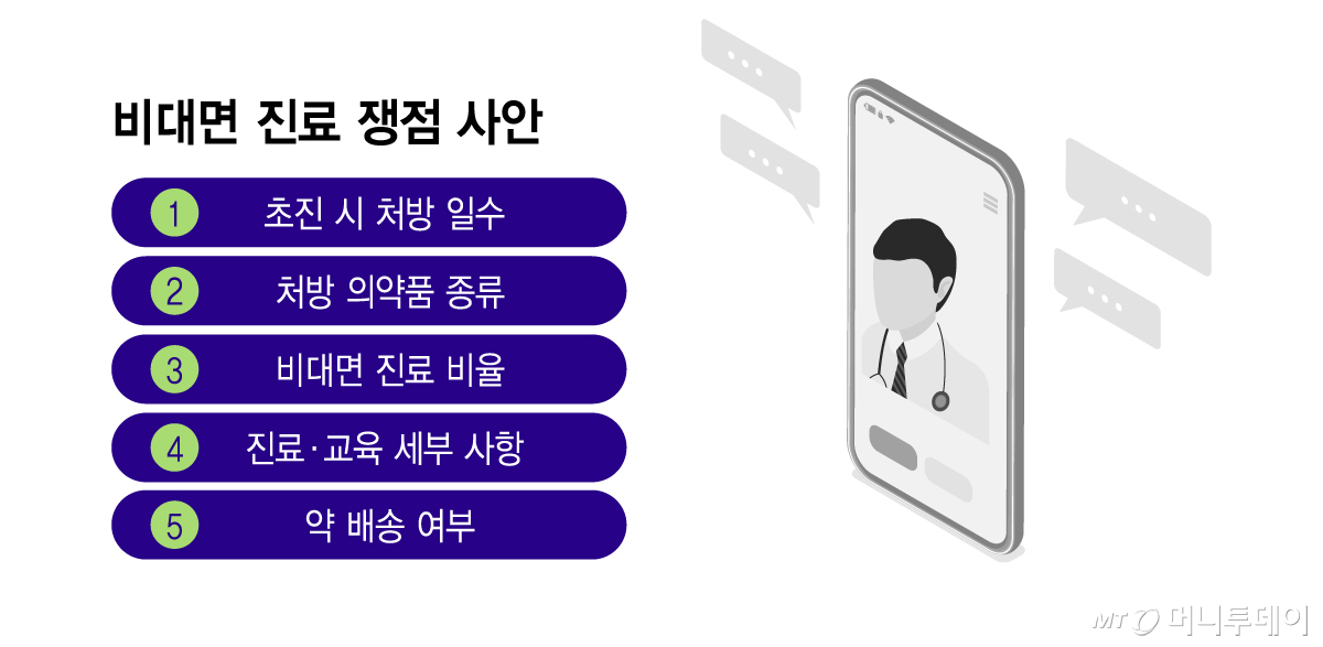 비대면 진료 쟁점 사안/그래픽=이지혜