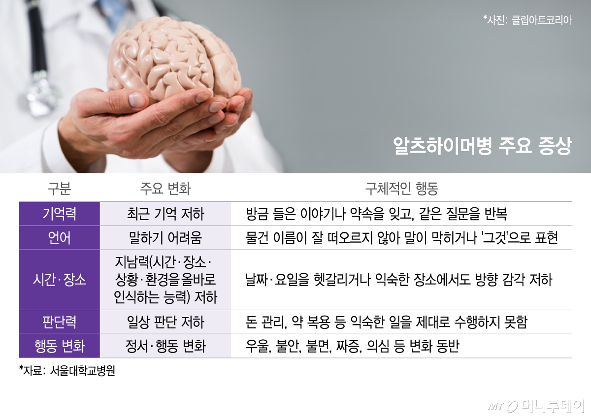 알츠하이머병 주요 증상/그래픽=이지혜