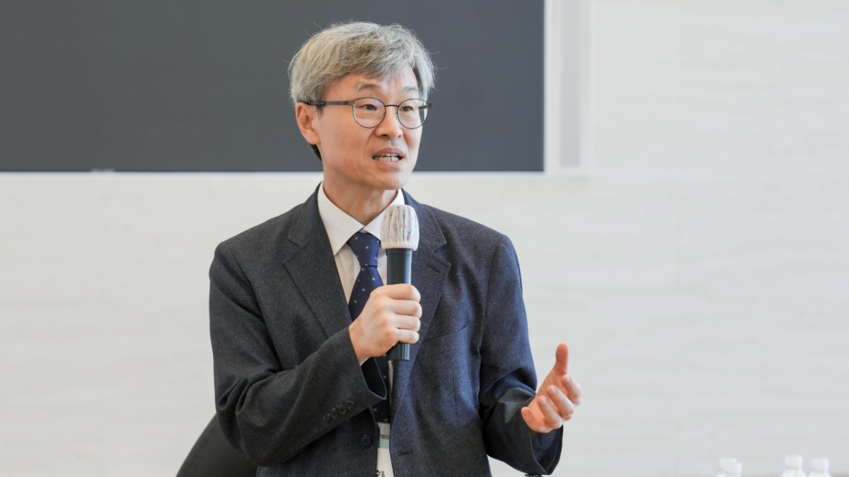 남재환 국립보건연구원 원장이 지난 12일 고려대구로병원에서 열린 'mRNA 백신 국내 기술 개발 현황과 계획 기자단 아카데미'에서 발언하고 있다. /사진제공=질병관리청