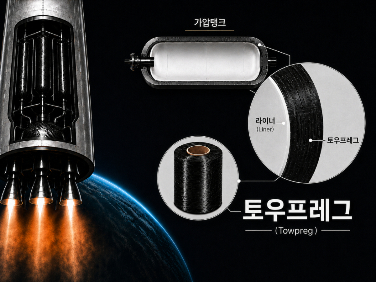 코오롱스페이스웍스가 독자 개발한 토우프레그와 이를 적용한 가압탱크 구조./사진제공=코오롱그룹