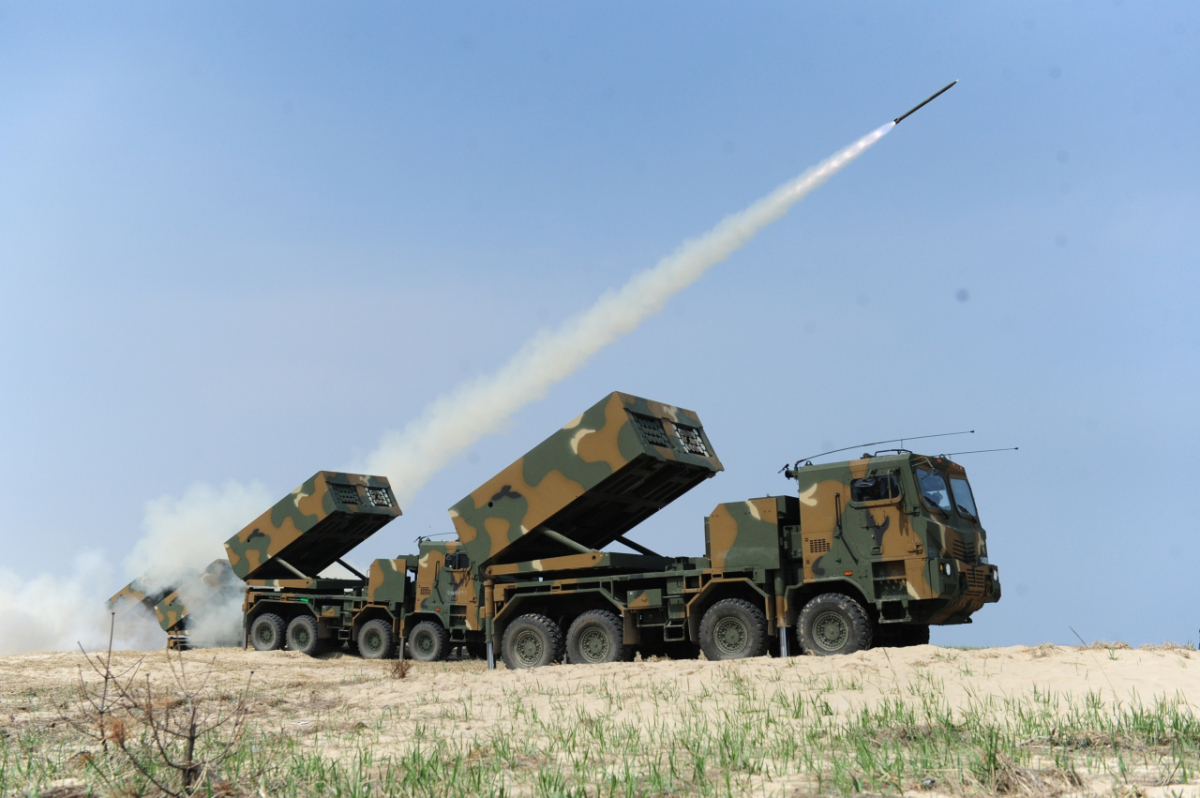 한화에어로스페이스의 다연장로켓(MRLS) 천무./사진제공=한화에어로스페이스