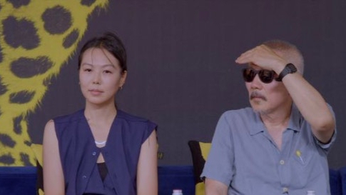 현지시간으로 14일 스위스에서 열린 제78회 로카르노 영화제에 나타난 김민희, 홍상수./사진제공=로카르노 영화제 유튜브 캡쳐