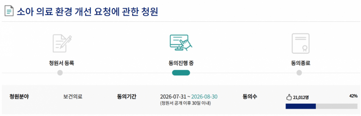 평택에서 패혈증 증세를 보인 32개월 아이가 소아 응급의료기관을 찾지 못해 천안과 서울의 병원으로 옮겨졌으나 끝내 숨진 가운데 어머니가 소아 의료시설 확충을 촉구했다./사진=국회 국민동의청원