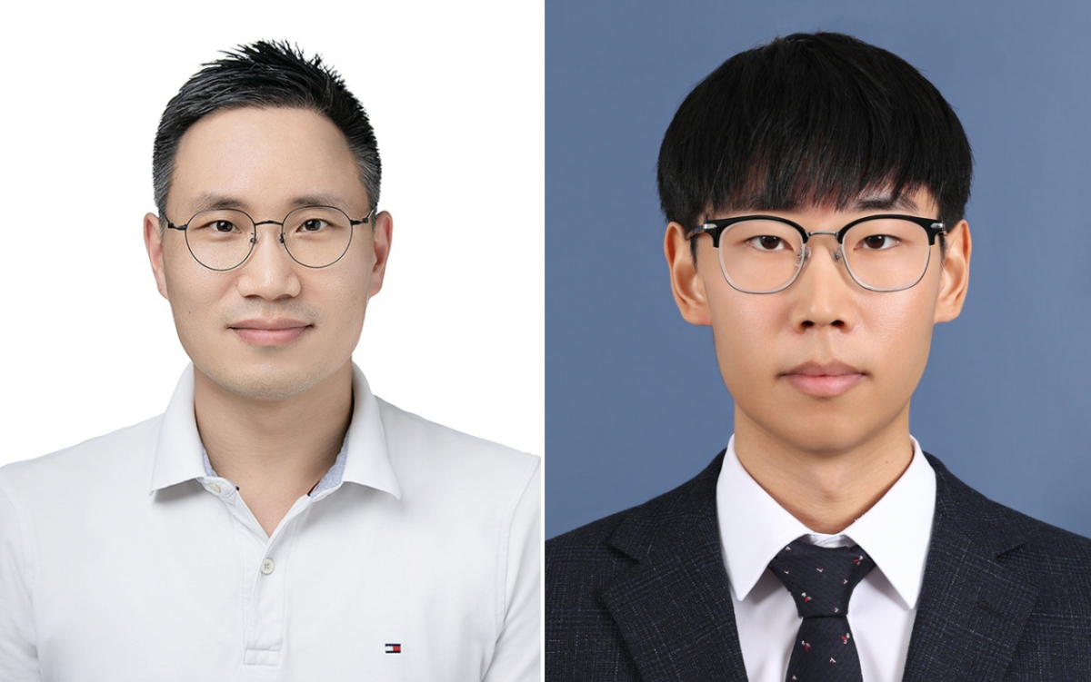 정현학 한국공학대 반도체공학부 교수(왼쪽 사진)와 제1저자인 송민종 학사./사진제공=한국공학대