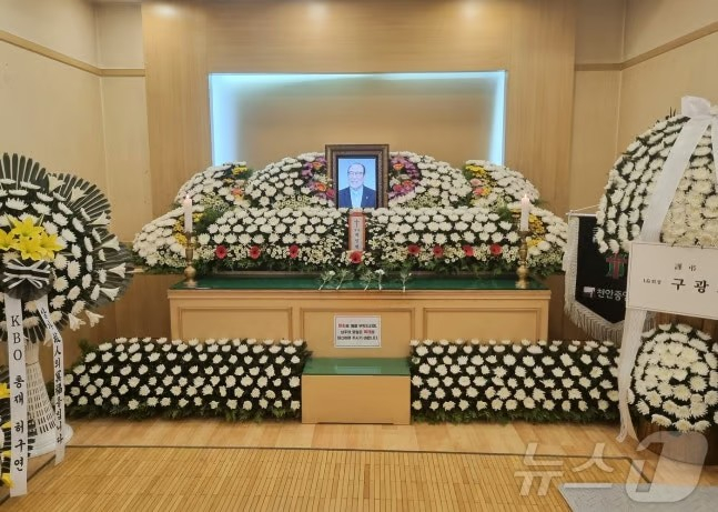 지난 15일 충남 천안 단국대병원 장례식장에 마련된 백인천 전 감독의 빈소. /사진=뉴스1