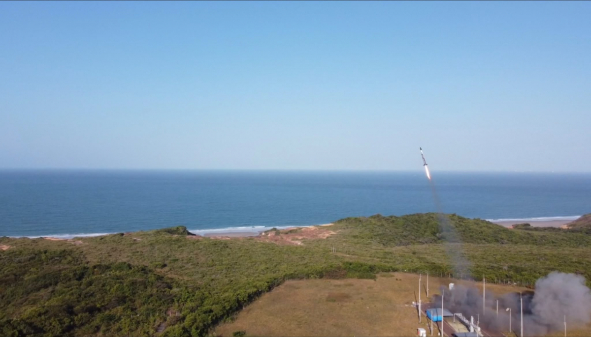 19일(현지 시각) 브라질 알칸타라 우주센터에서 이륙한 이노스페이스 다목적 준궤도 로켓 '세빛' /사진=이노스페이스