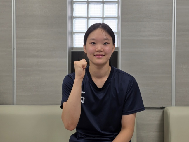 중앙여고 김미주가 지난 17일 서울 서대문구 북아현동에 위치한 중앙여고 실내체육관에서 스타뉴스와 만나 인터뷰했다. /사진=김동윤 기자