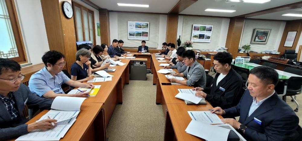 동복댐 증고 비상대책위 TF팀 회의./사진제공=화순군
