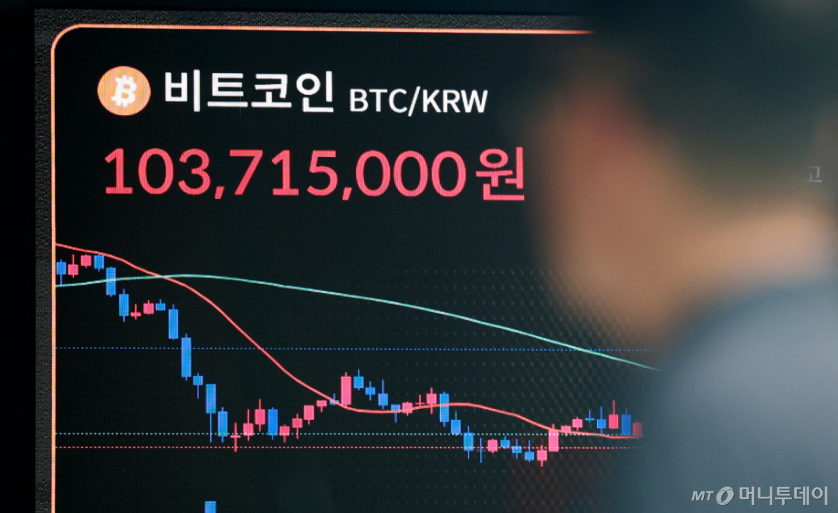 도널드 트럼프 미국 대통령이 가상화폐 규제 완화법안 '클래리티법'의 의회 통과를 촉구하고 미 재무부가 국채 재매입(바이백) 규모를 2배 확대하겠다고 발표하면서 가상화폐 시총 1위 비트코인이 7만달러 선을 돌파했다. 사진은 21일 서울 강남구 빗썸라운지. /사진=뉴스1