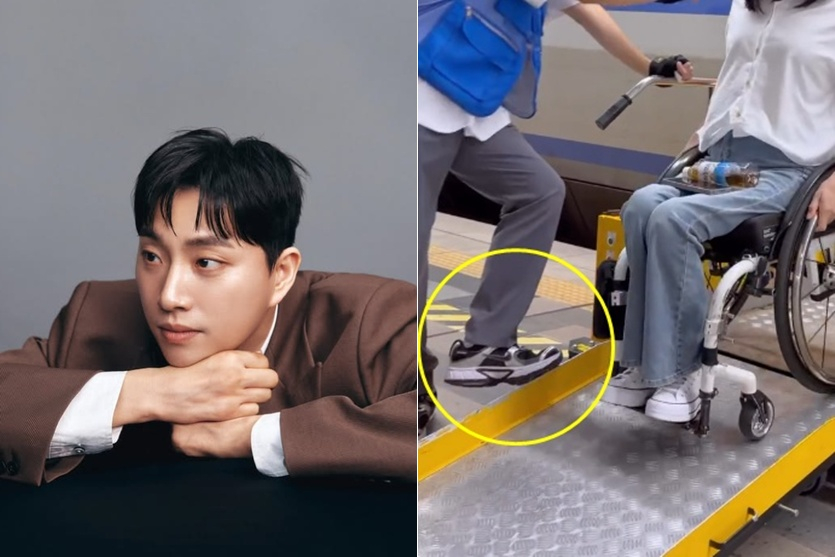 전신마비 장애인 유튜버 박위가 KTX 하차 과정에서 발생한 사고 영상을 공개했다가 논란에 휩싸인 가운데 실제 휠체어 승하차 교육 영상이 재조명되고 있다./사진=박위 인스타그램, 부산장애인식개선교육센터