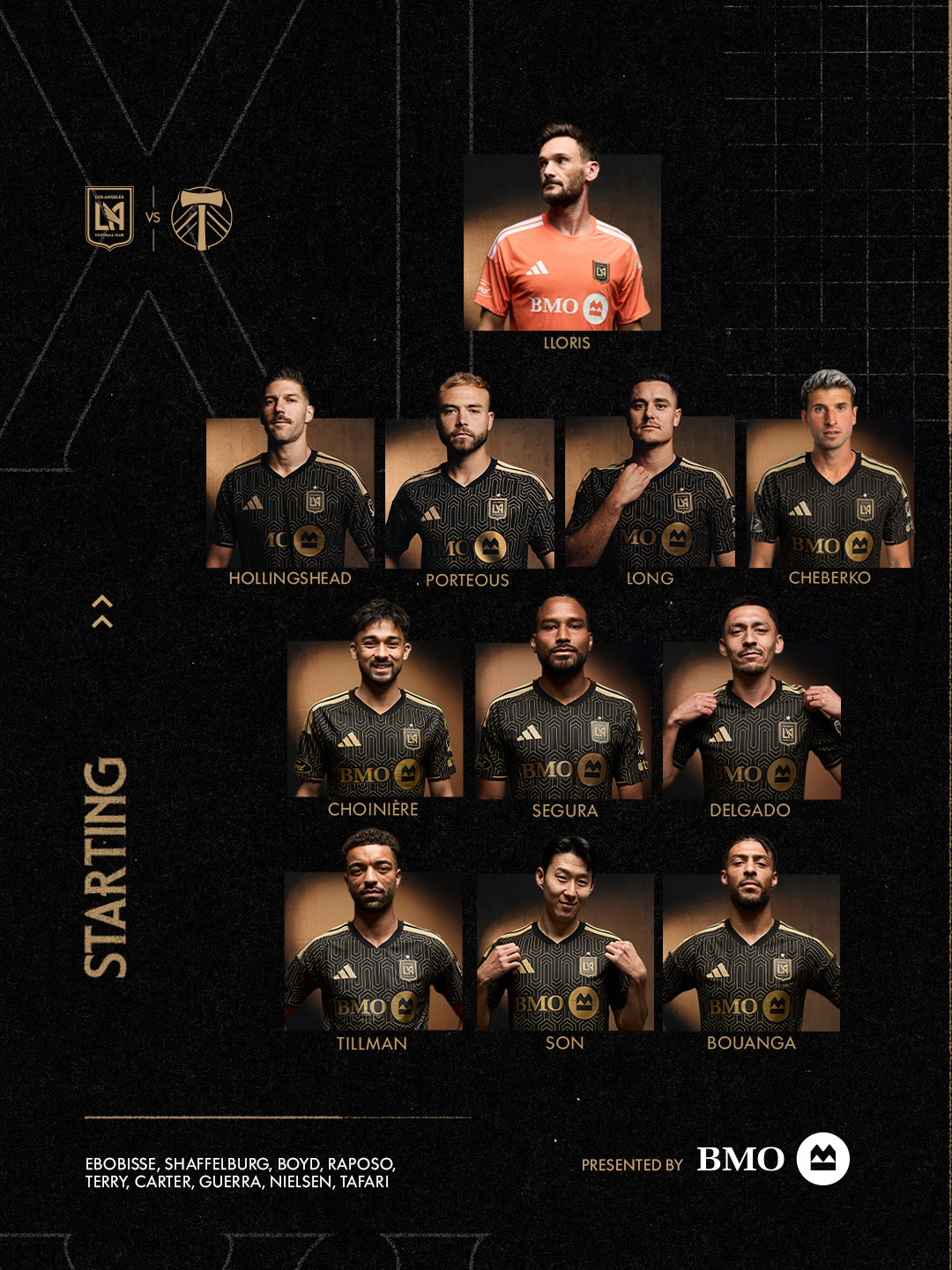 LAFC의 23일 포틀랜드 팀버스전 선발 라인업. /사진=LAFC SNS 캡처