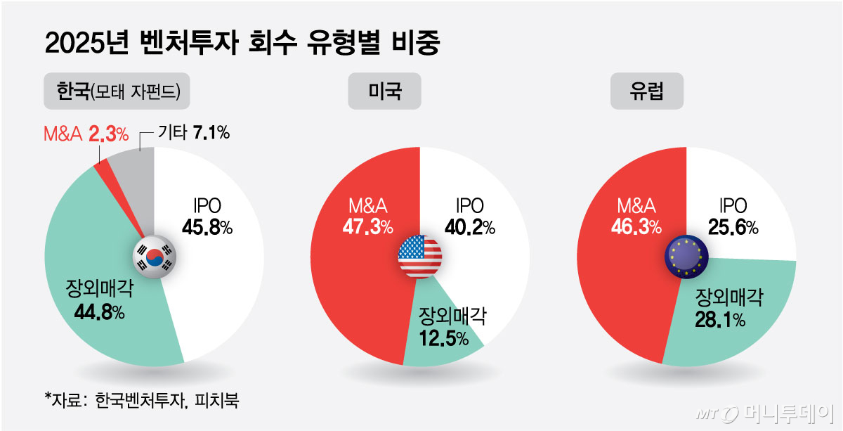 2025년 벤처투자 회수 유형별 비중/그래픽=최헌정