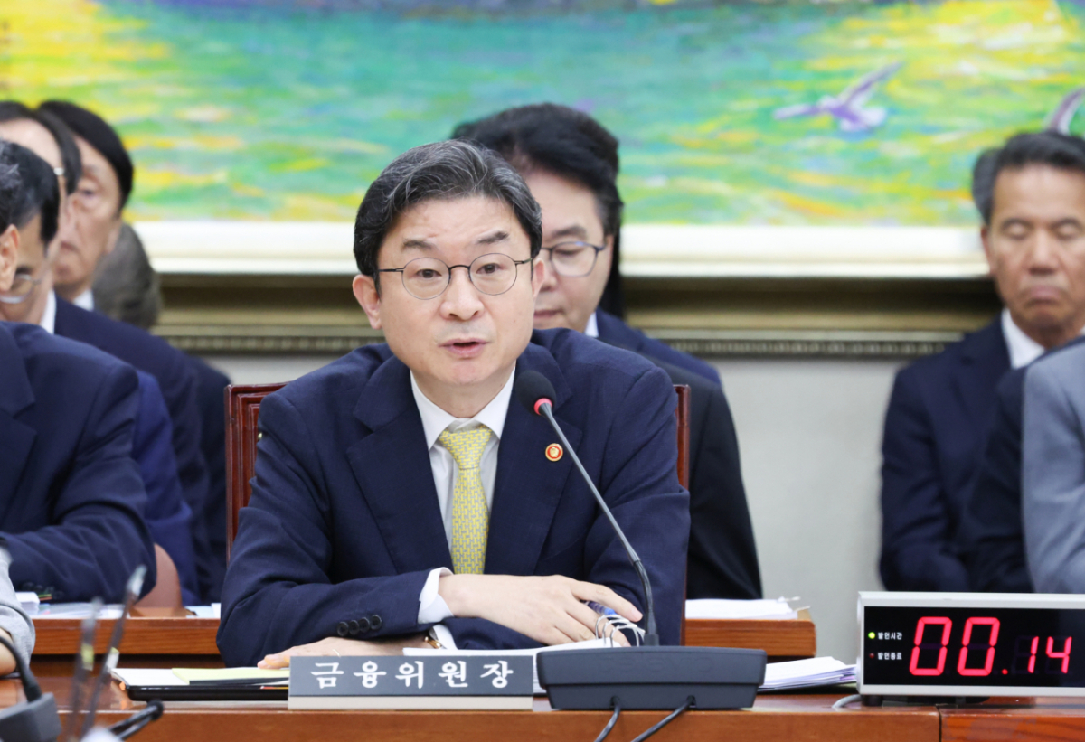 이억원 금융위원장이 24일 오후 서울 여의도 국회에서 열린 정무위원회에서 질의에 답하고 있다. /사진=뉴시스