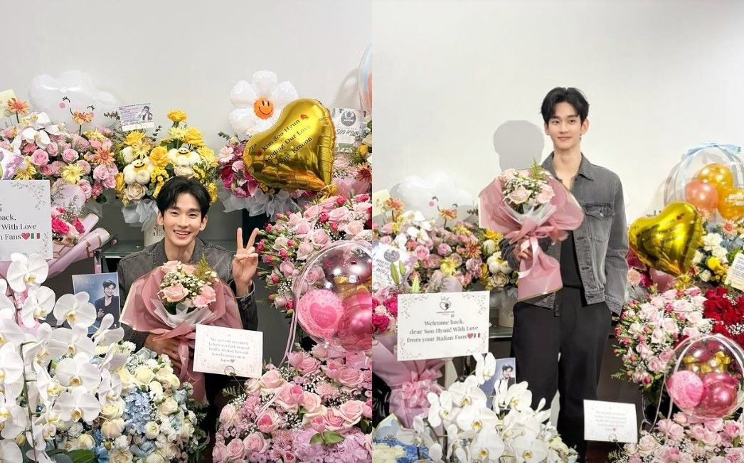 배우 김수현(38)이 밝은 근황을 전했다./사진=골드메달리스트 SNS