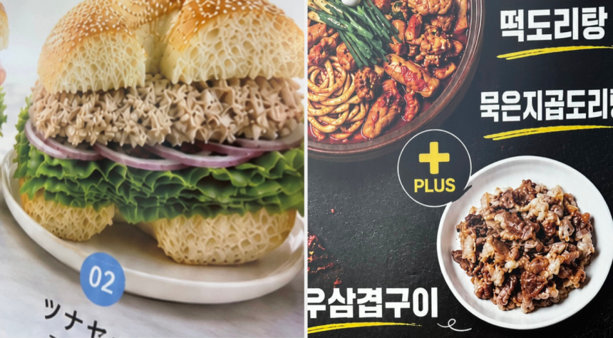 식당 메뉴판에 생성형 인공지능(AI)으로 만든 음식 이미지를 사용하는 것을 두고 소비자들의 거부감이 커지고 있다./사진=온라인 커뮤니티