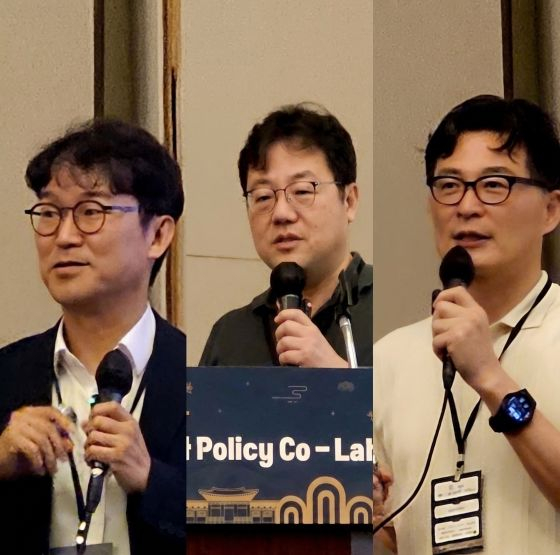 (왼쪽부터)이용관 블루포인트 대표, 김훈배 연세대 기술지주 전무, 윤기동 KST 부대표/사진=류준영 기자